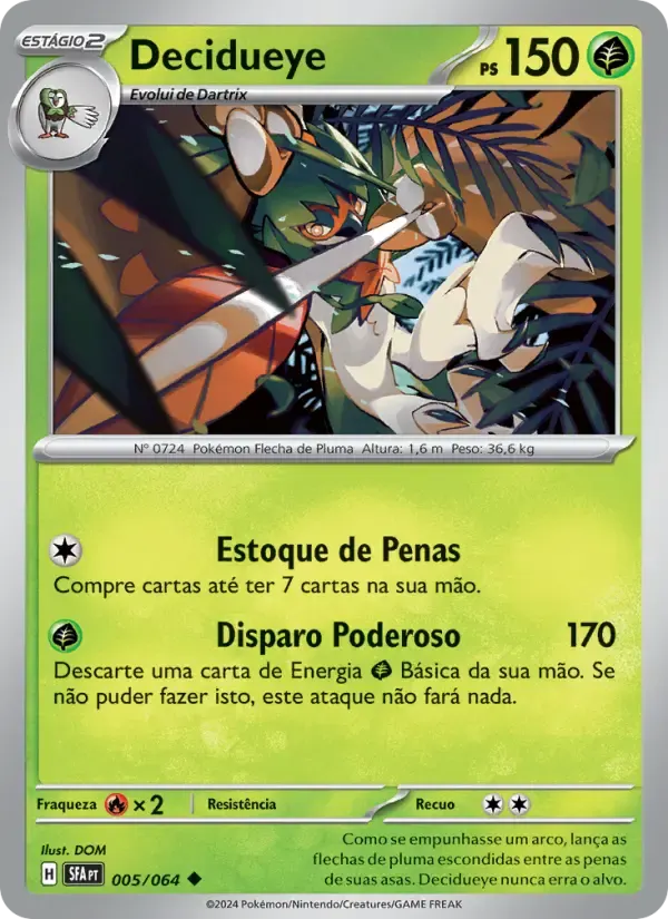 Decidueye — Fábulas Nebulosas 5 Portuguese Pokémon card