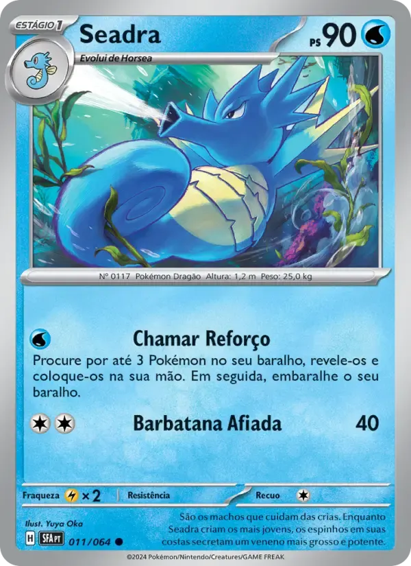 Seadra — Fábulas Nebulosas 11 Portuguese Pokémon card