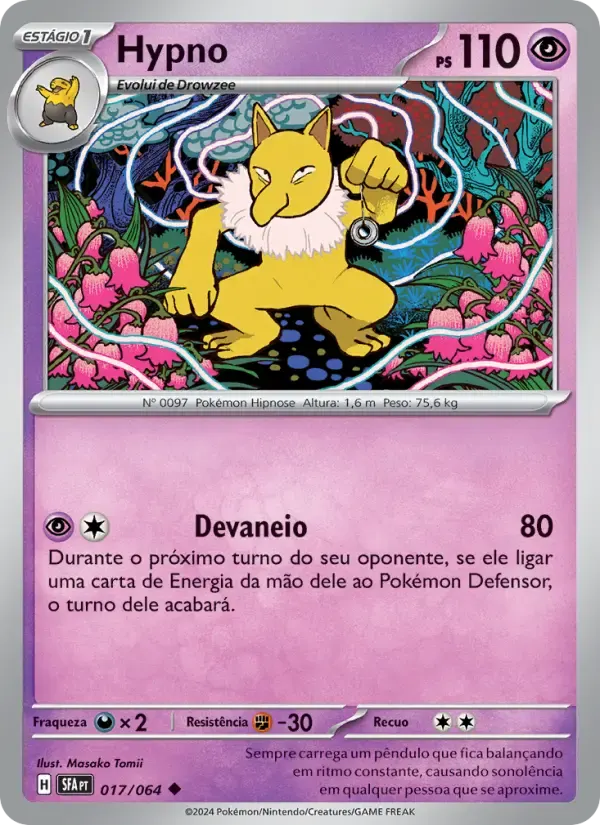 Hypno — Fábulas Nebulosas 17 Portuguese Pokémon card