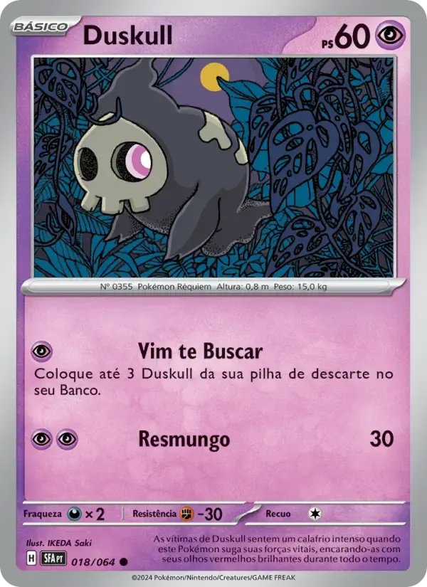 Duskull — Fábulas Nebulosas 18 Portuguese Pokémon card