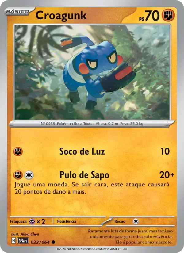 Croagunk — Fábulas Nebulosas 23 Portuguese Pokémon card