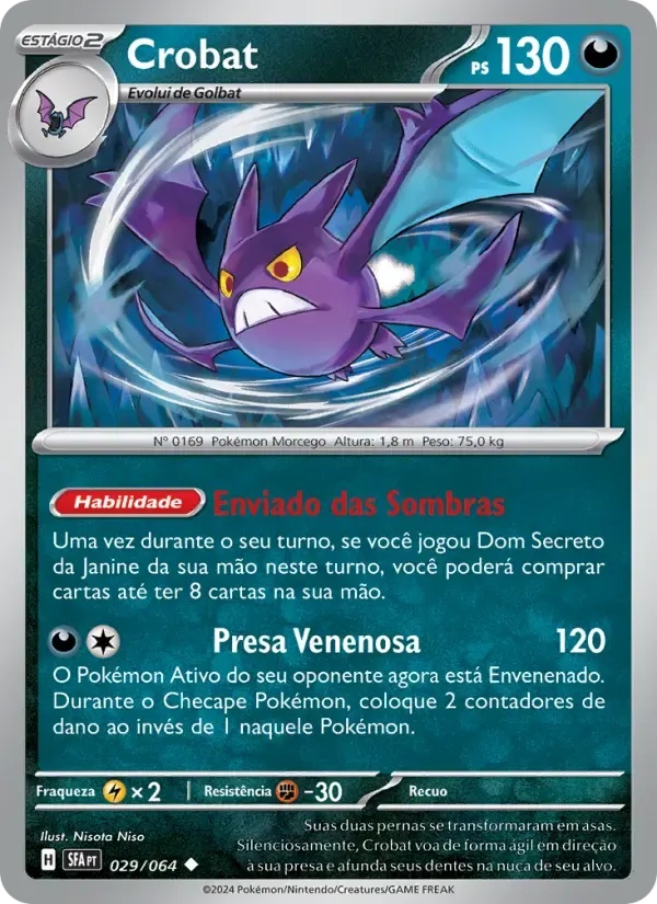 Crobat — Fábulas Nebulosas 29 Portuguese Pokémon card