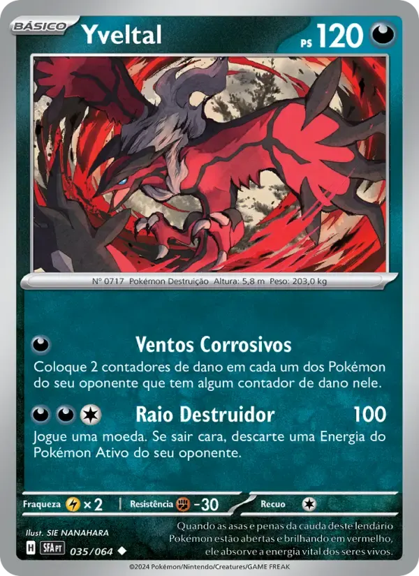 Yveltal — Fábulas Nebulosas 35 Portuguese Pokémon card