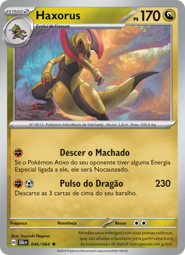 Haxorus — Fábulas Nebulosas 46 Portuguese Pokémon card