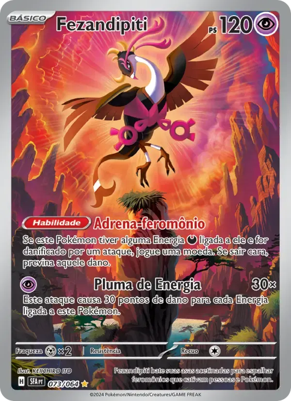 Fezandipiti — Fábulas Nebulosas 73 Portuguese Pokémon card