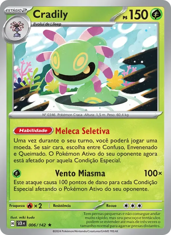 Cradily — Coroa Estelar 6 Portuguese Pokémon card