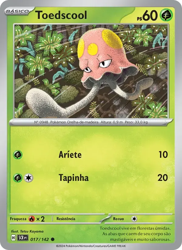 Toedscool — Coroa Estelar 17 Portuguese Pokémon card