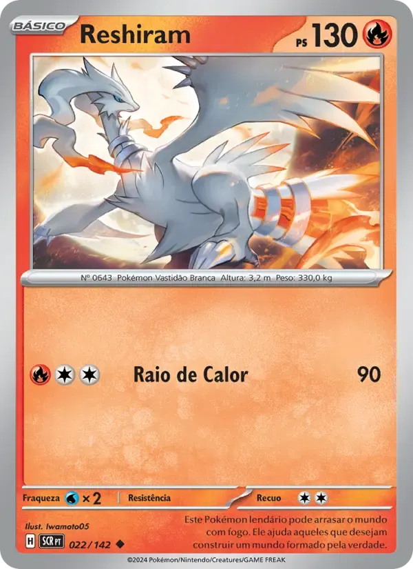 Reshiram — Coroa Estelar 22 Portuguese Pokémon card