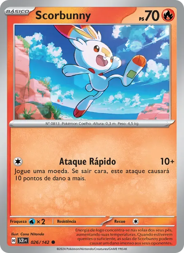 Scorbunny — Coroa Estelar 26 Portuguese Pokémon card