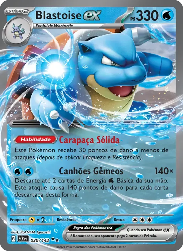 Blastoise ex — Coroa Estelar 30 Portuguese Pokémon card