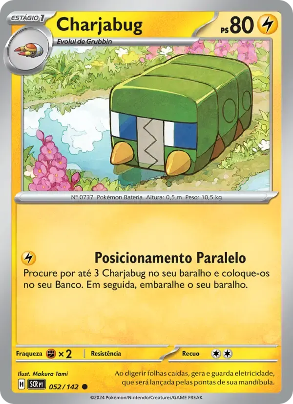 Charjabug — Coroa Estelar 52 Portuguese Pokémon card