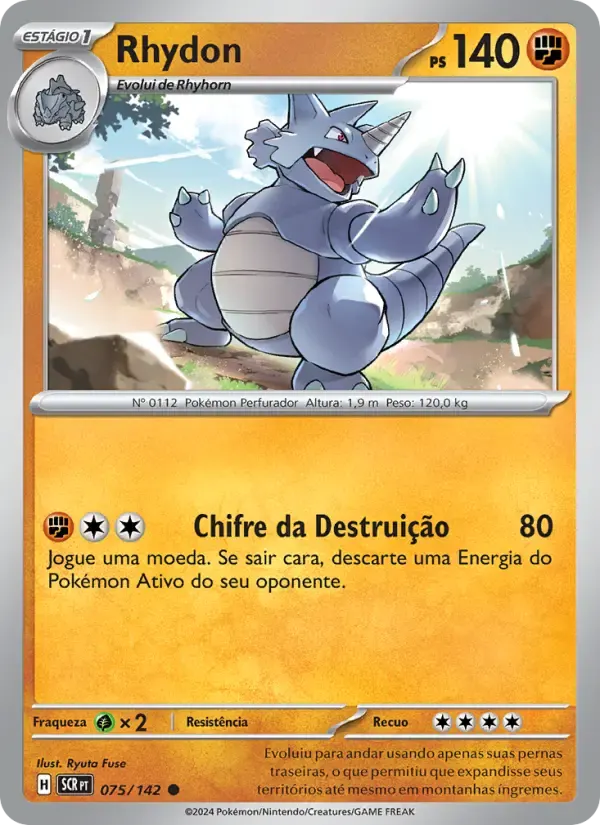 Rhydon — Coroa Estelar 75 Portuguese Pokémon card