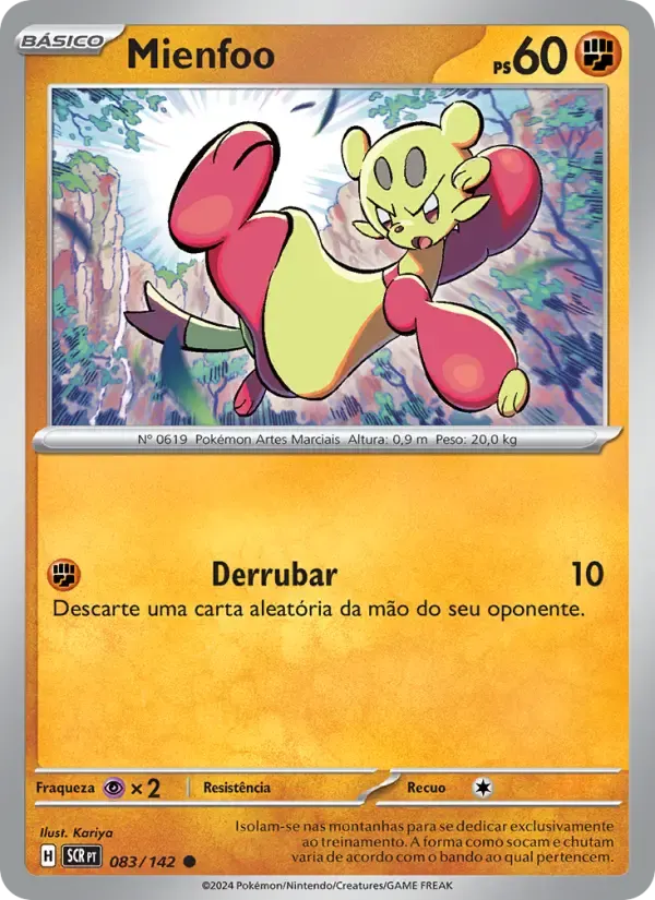 Mienfoo — Coroa Estelar 83 Portuguese Pokémon card