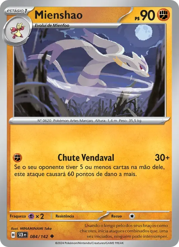 Mienshao — Coroa Estelar 84 Portuguese Pokémon card
