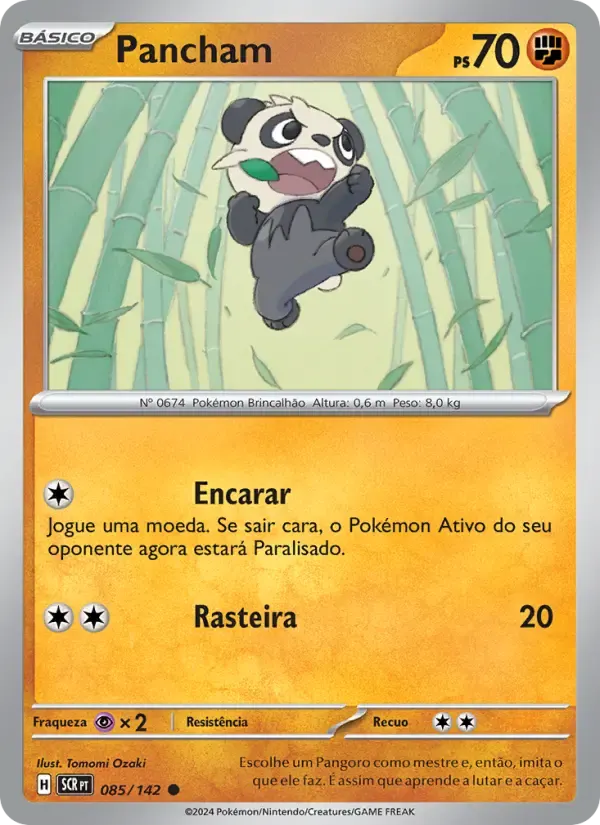 Pancham — Coroa Estelar 85 Portuguese Pokémon card