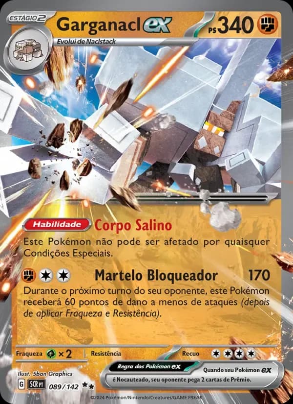 Garganacl ex — Coroa Estelar 89 Portuguese Pokémon card