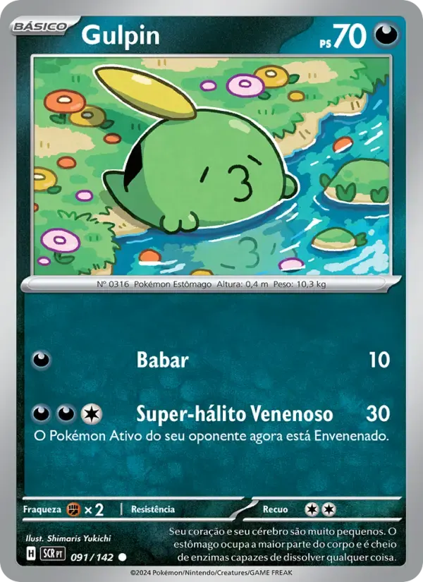 Gulpin — Coroa Estelar 91 Portuguese Pokémon card
