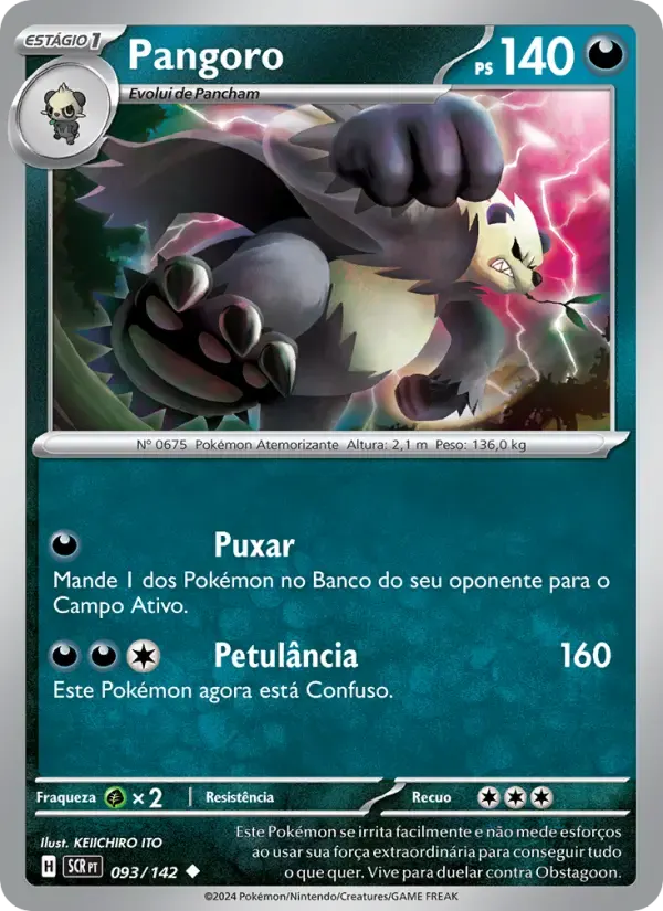 Pangoro — Coroa Estelar 93 Portuguese Pokémon card