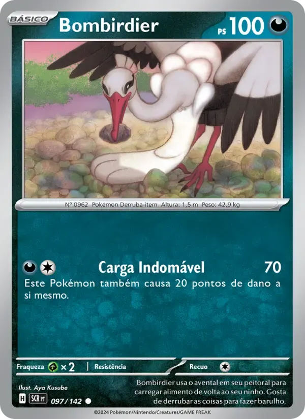 Bombirdier — Coroa Estelar 97 Portuguese Pokémon card
