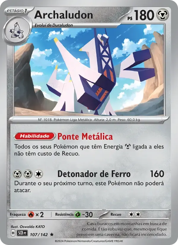 Archaludon — Coroa Estelar 107 Portuguese Pokémon card