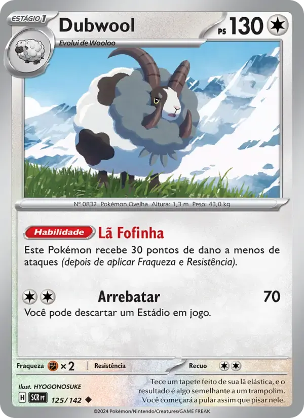 Dubwool — Coroa Estelar 125 Portuguese Pokémon card