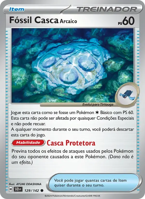 Fóssil Casca Arcaico — Coroa Estelar 129 Portuguese Pokémon card