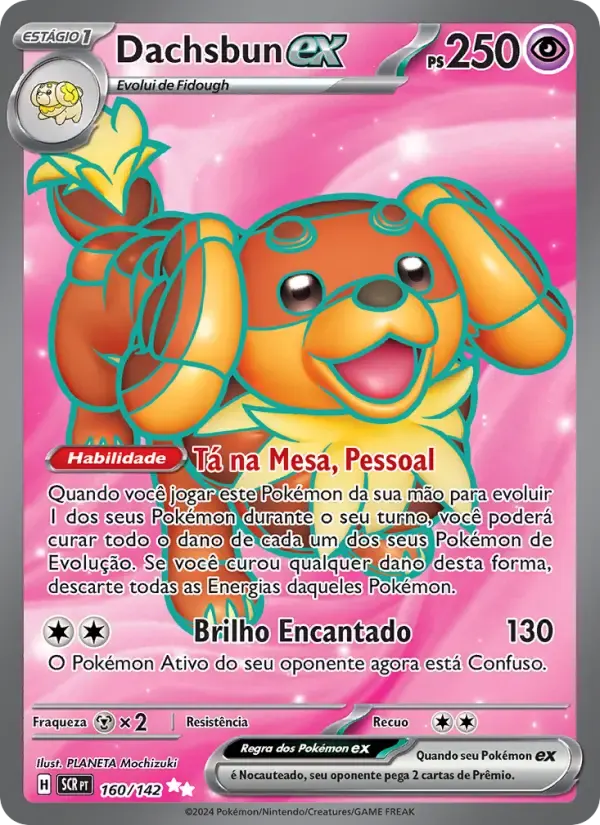 Dachsbun ex — Coroa Estelar 160 Portuguese Pokémon card