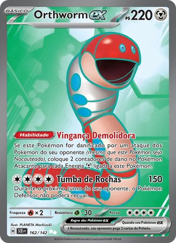 Orthworm ex — Coroa Estelar 162 Portuguese Pokémon card
