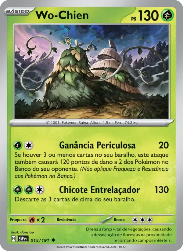 Wo-Chien — Fagulhas Impetuosas 15 Portuguese Pokémon card