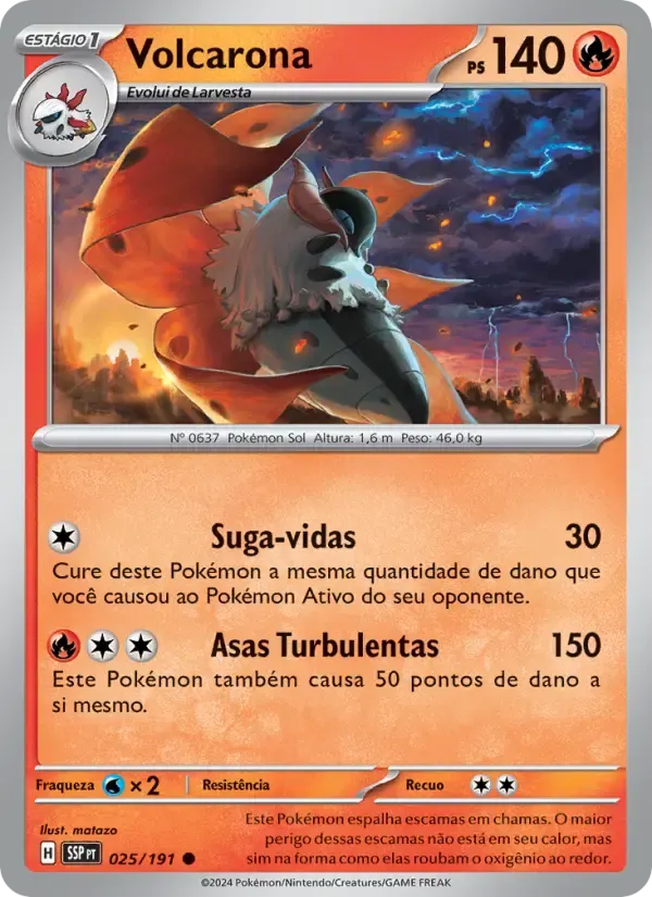 Volcarona — Fagulhas Impetuosas 25 Portuguese Pokémon card
