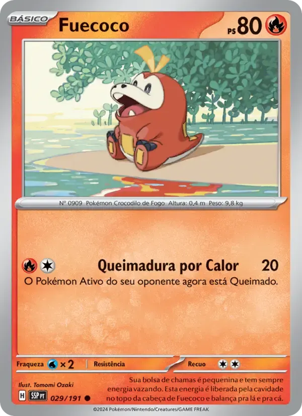 Fuecoco — Fagulhas Impetuosas 29 Portuguese Pokémon card