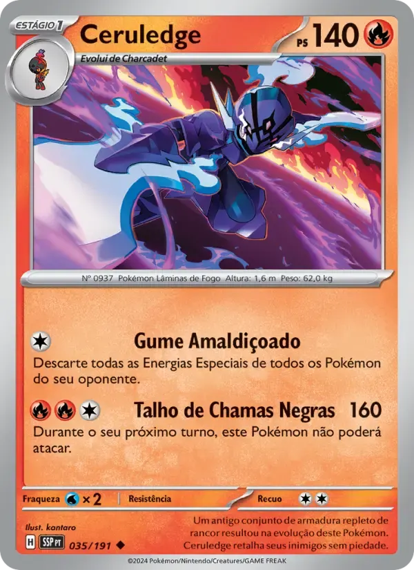 Ceruledge — Fagulhas Impetuosas 35 Portuguese Pokémon card