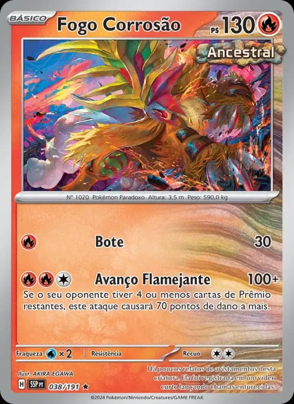 Fogo Corrosão — Fagulhas Impetuosas 38 Portuguese Pokémon card