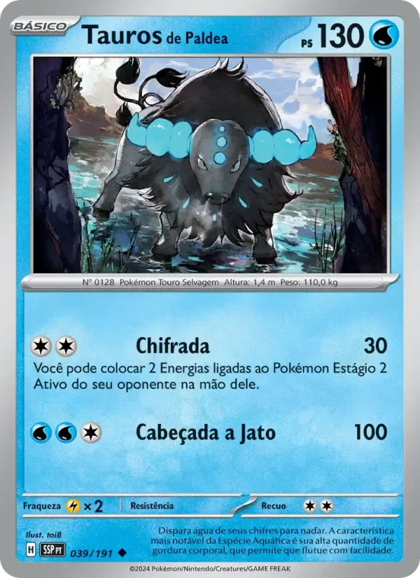 Tauros de Paldea — Fagulhas Impetuosas 39 Portuguese Pokémon card