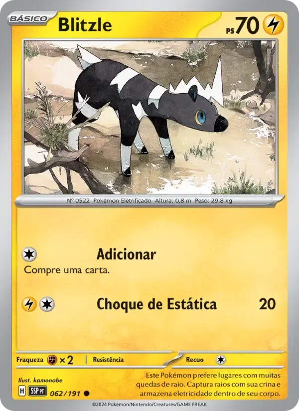 Blitzle — Fagulhas Impetuosas 62 Portuguese Pokémon card