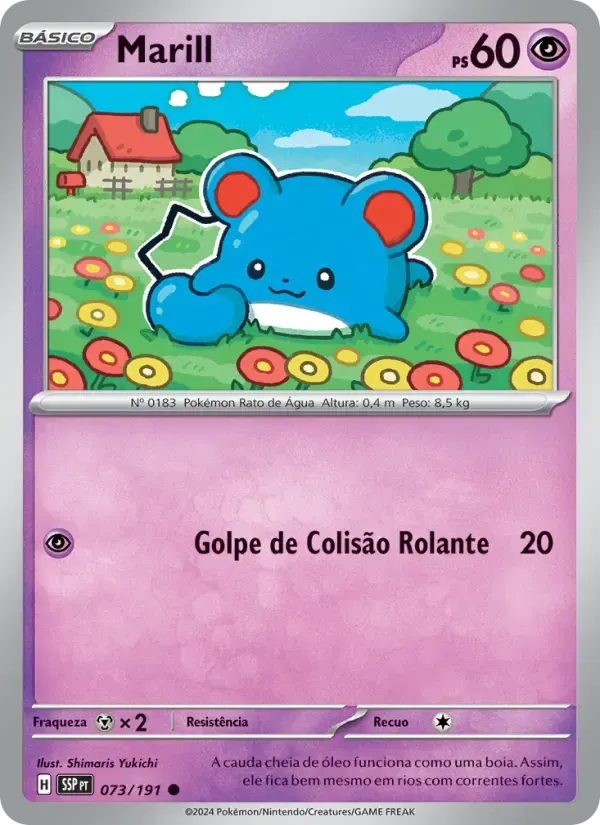 Marill — Fagulhas Impetuosas 73 Portuguese Pokémon card