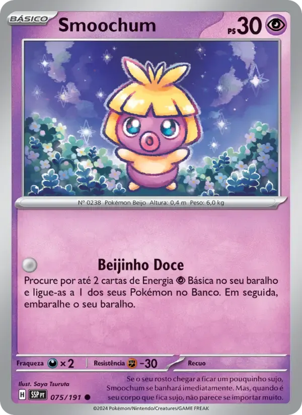 Smoochum — Fagulhas Impetuosas 75 Portuguese Pokémon card