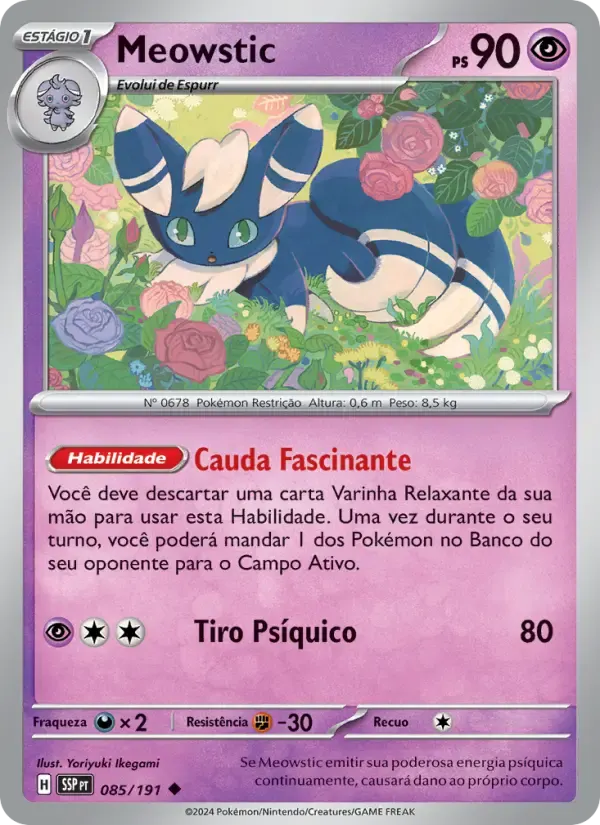 Meowstic — Fagulhas Impetuosas 85 Portuguese Pokémon card