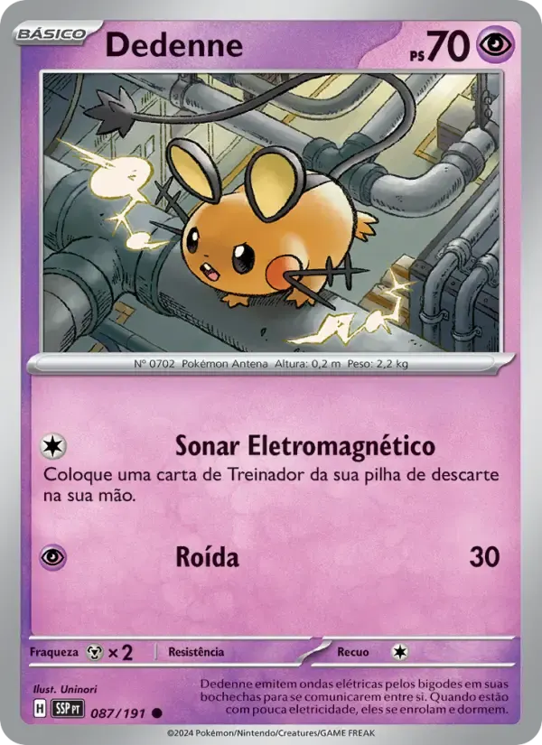 Dedenne — Fagulhas Impetuosas 87 Portuguese Pokémon card
