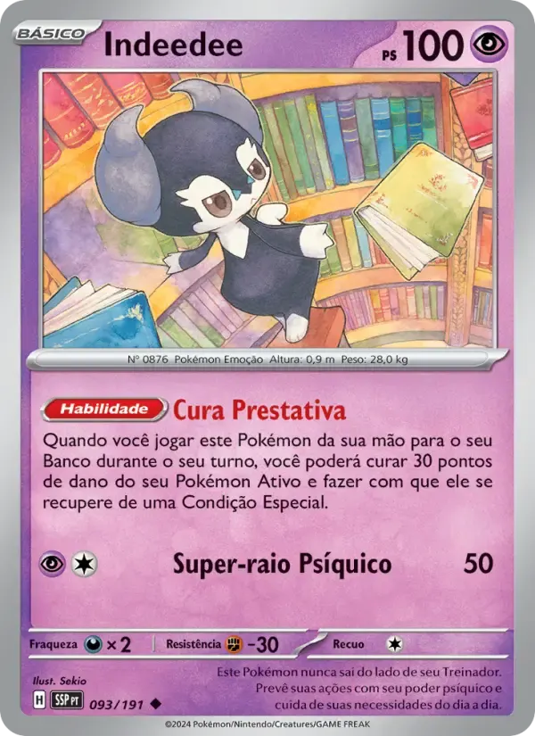 Indeedee — Fagulhas Impetuosas 93 Portuguese Pokémon card