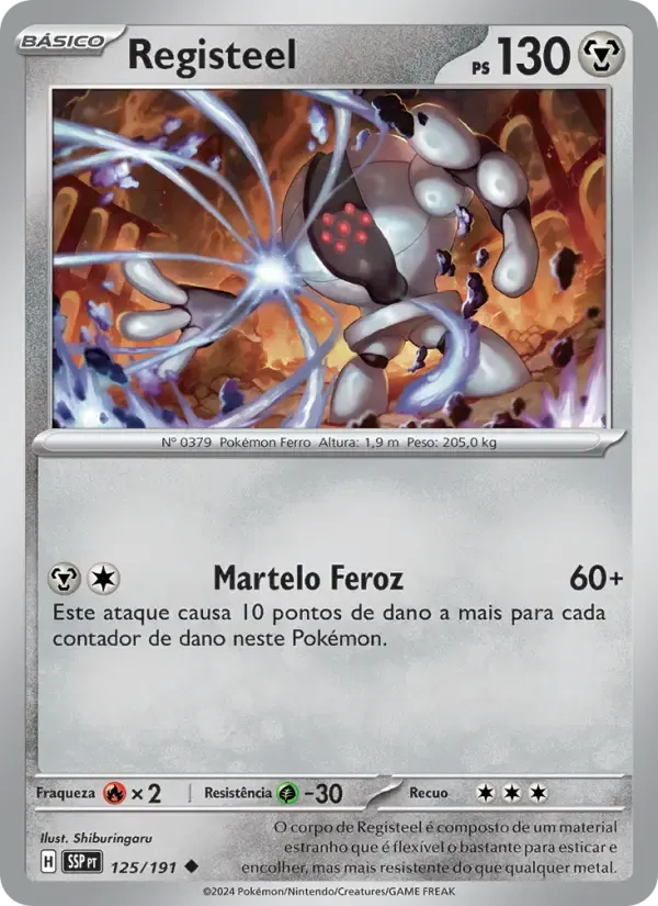 Registeel — Fagulhas Impetuosas 125 Portuguese Pokémon card
