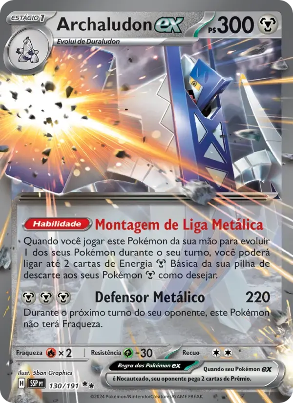 Archaludon ex — Fagulhas Impetuosas 130 Portuguese Pokémon card