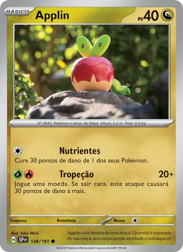 Applin — Fagulhas Impetuosas 138 Portuguese Pokémon card