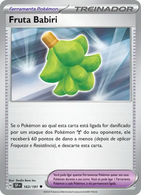 Fruta Babiri — Fagulhas Impetuosas 163 Portuguese Pokémon card