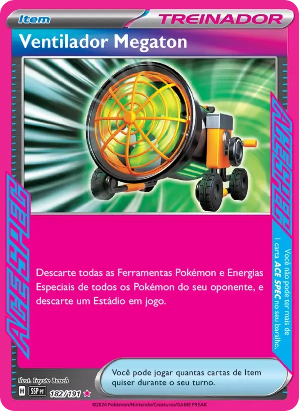 Ventilador Megaton — Fagulhas Impetuosas 182 Portuguese Pokémon card