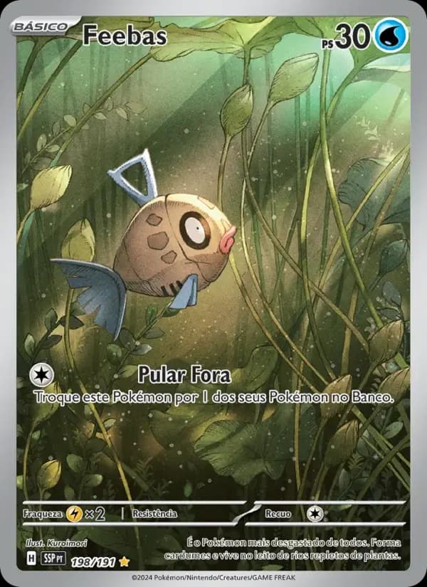 Feebas — Fagulhas Impetuosas 198 Portuguese Pokémon card