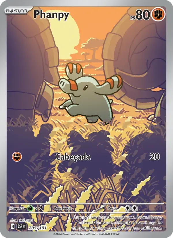 Phanpy — Fagulhas Impetuosas 205 Portuguese Pokémon card