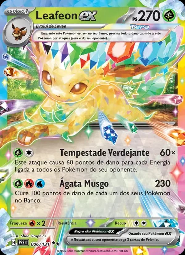 Leafeon ex — Evoluções Prismáticas 6 Portuguese Pokémon card