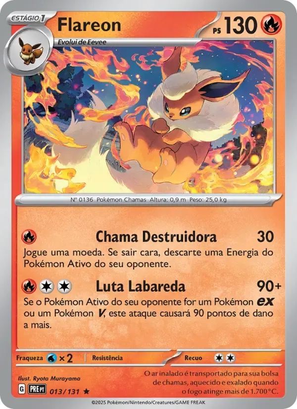 Flareon — Evoluções Prismáticas 13 Portuguese Pokémon card