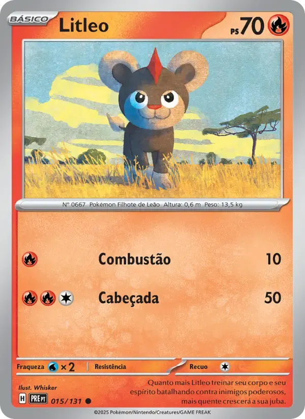 Litleo — Evoluções Prismáticas 15 Portuguese Pokémon card